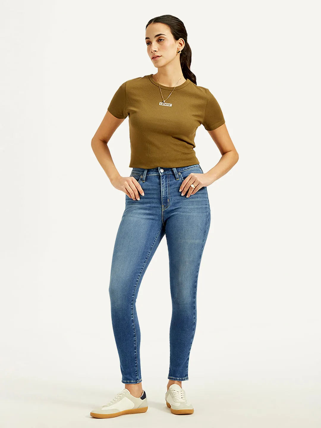 Women's 721 Blue Skinny Fit High Rise Jeans