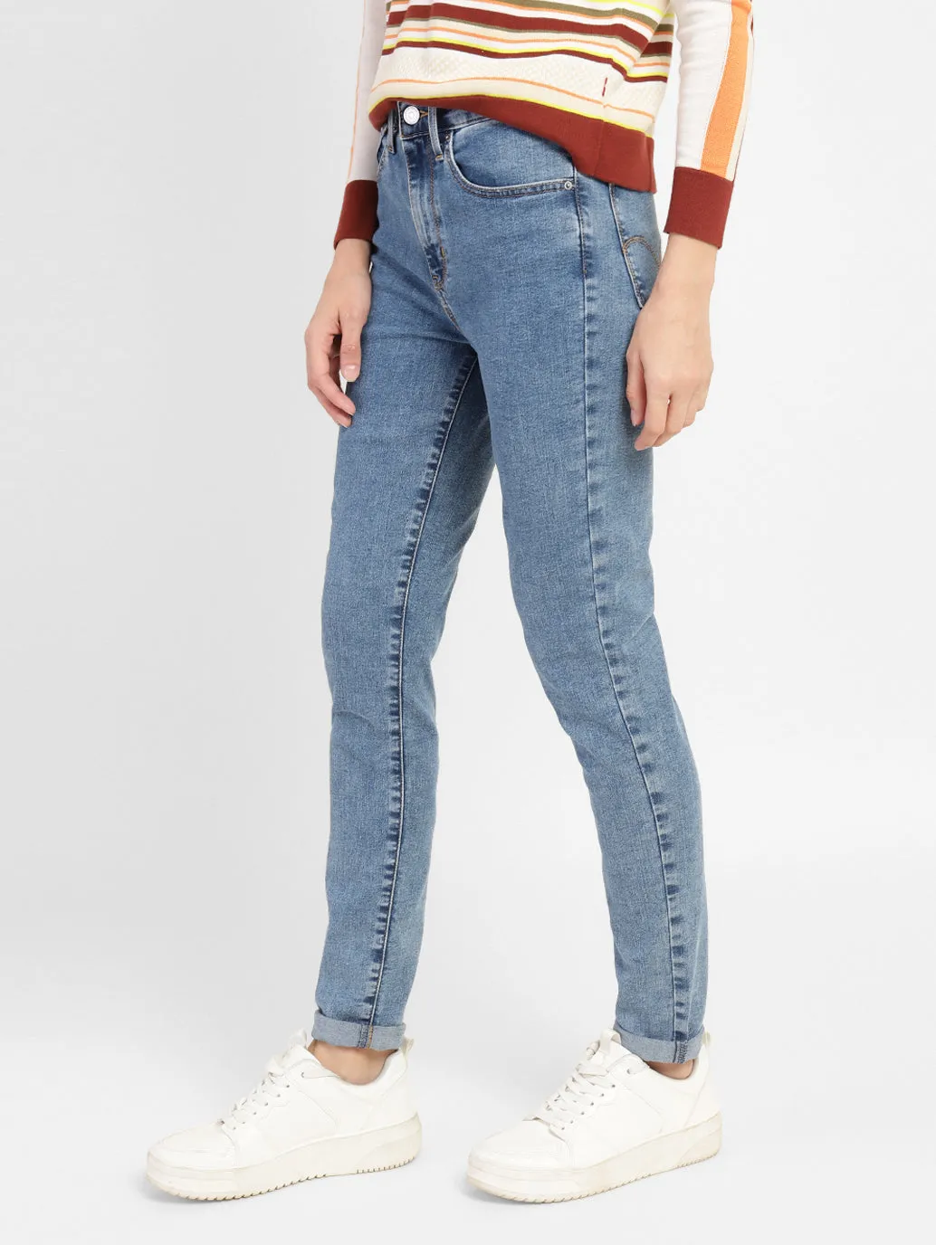 Women's 721 Blue Skinny Fit High Rise Jeans