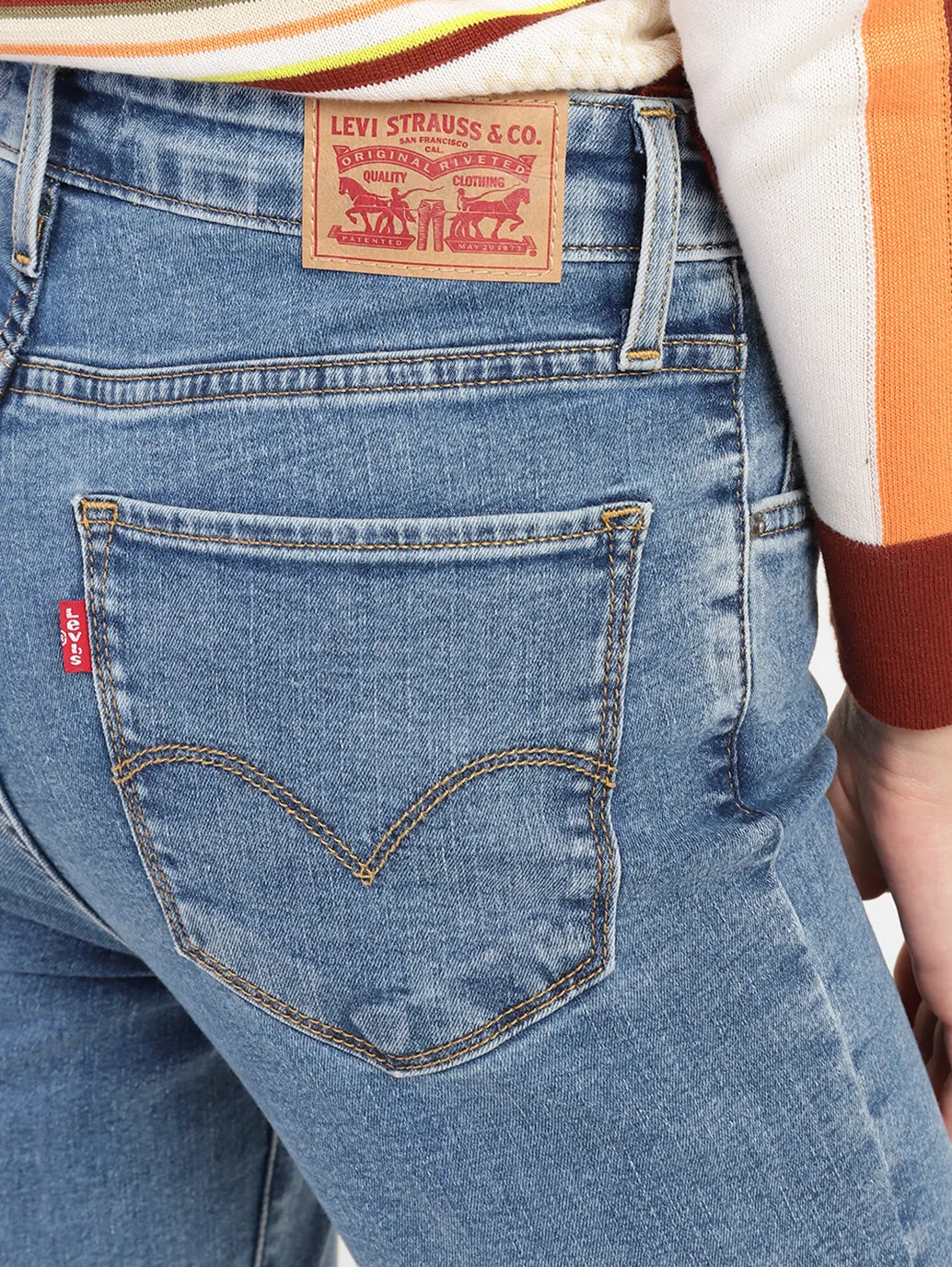 Women's 721 Blue Skinny Fit High Rise Jeans