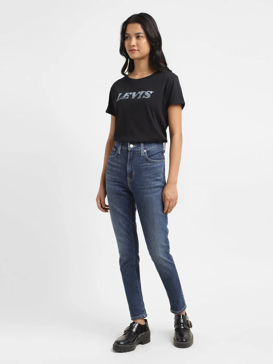 Women's 721 Blue Skinny Fit High Rise Jeans