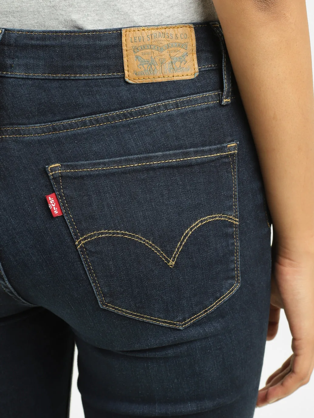 Women's 721 Blue Skinny Fit Mid Rise Jeans