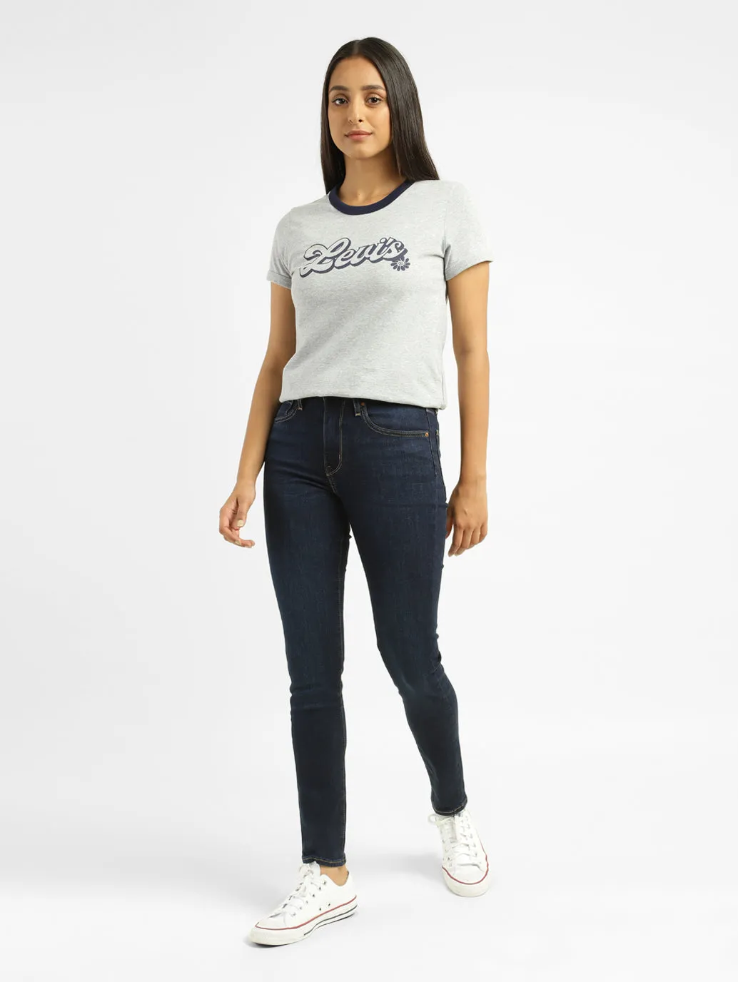 Women's 721 Blue Skinny Fit Mid Rise Jeans