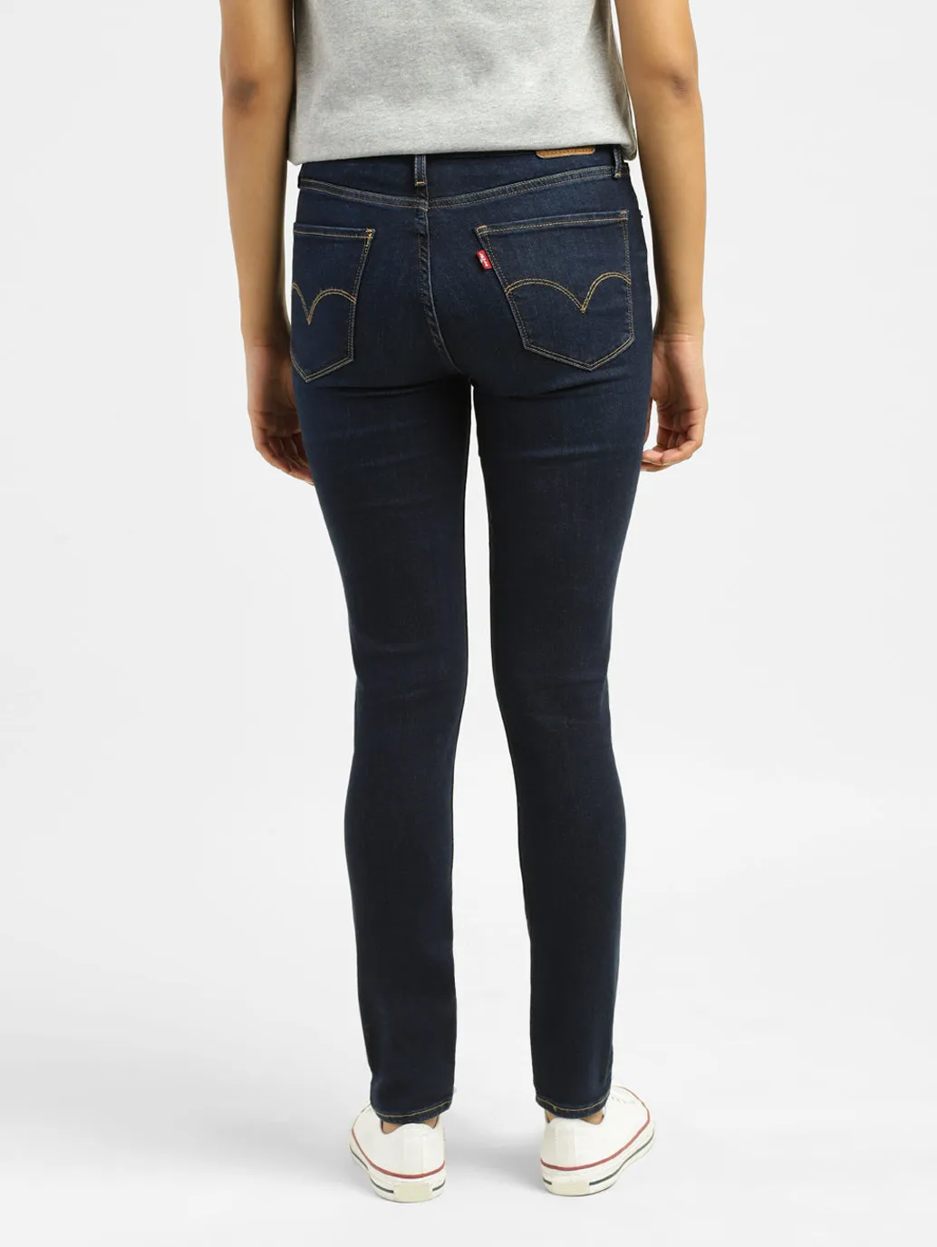 Women's 721 Blue Skinny Fit Mid Rise Jeans