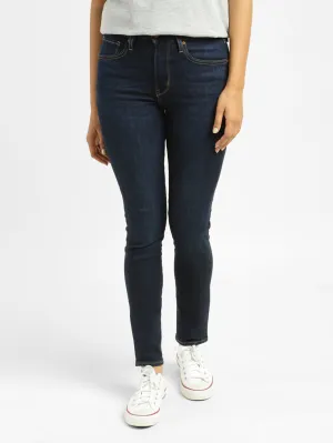 Women's 721 Blue Skinny Fit Mid Rise Jeans