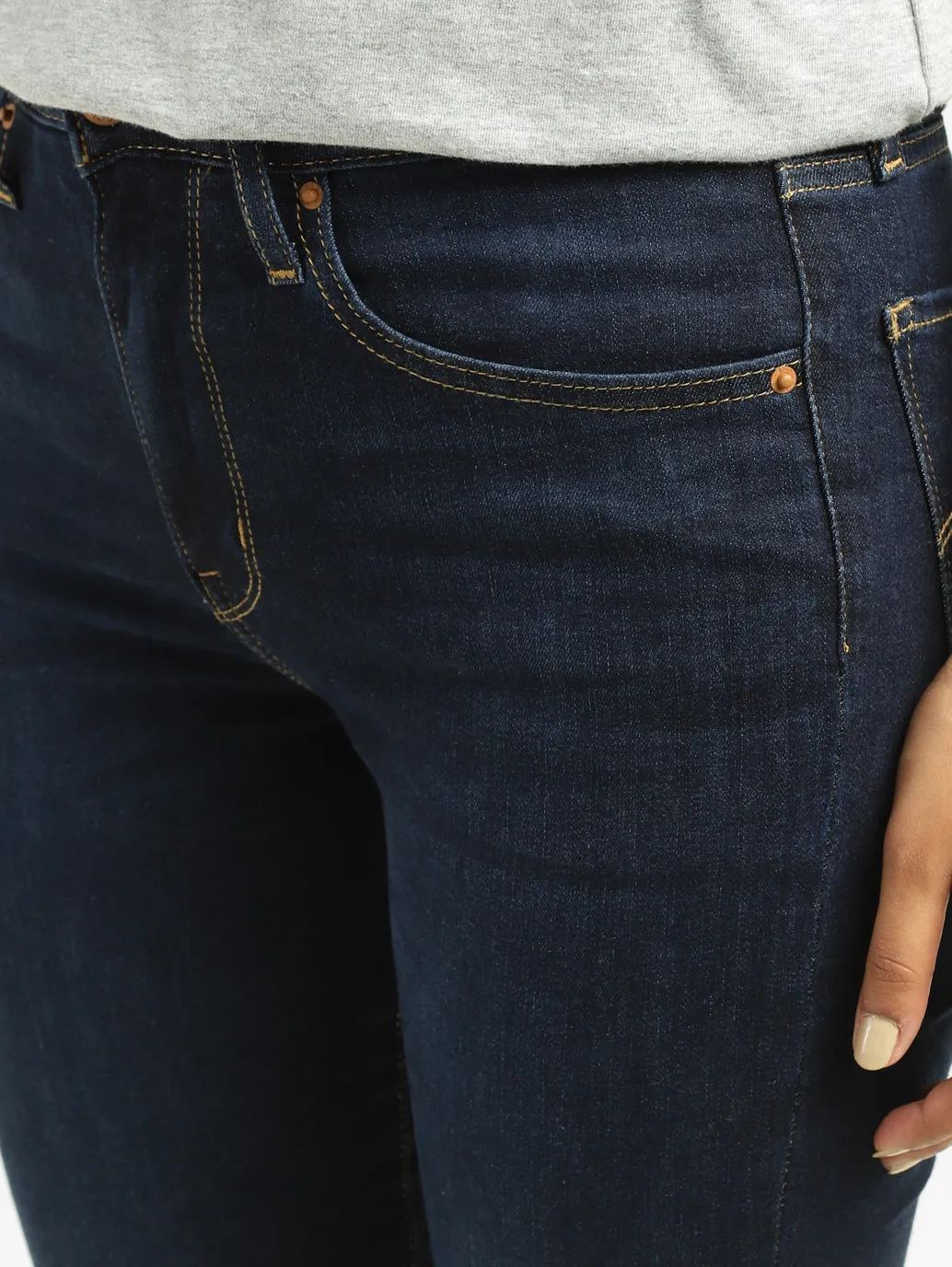Women's 721 Blue Skinny Fit Mid Rise Jeans