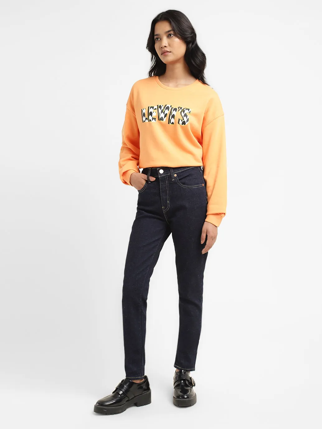 Women's 721 Navy Blue Skinny Fit High Rise Jeans