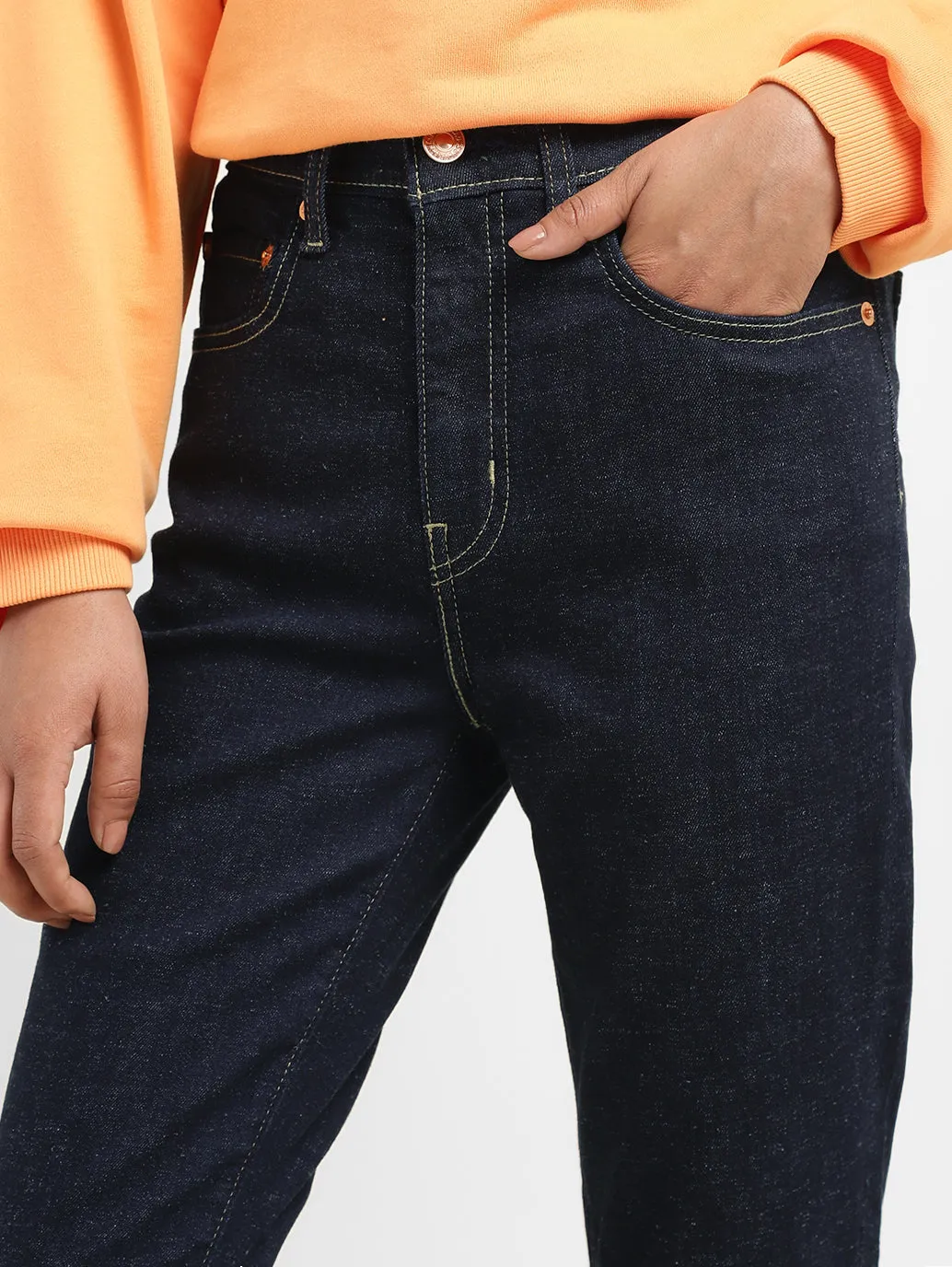 Women's 721 Navy Blue Skinny Fit High Rise Jeans