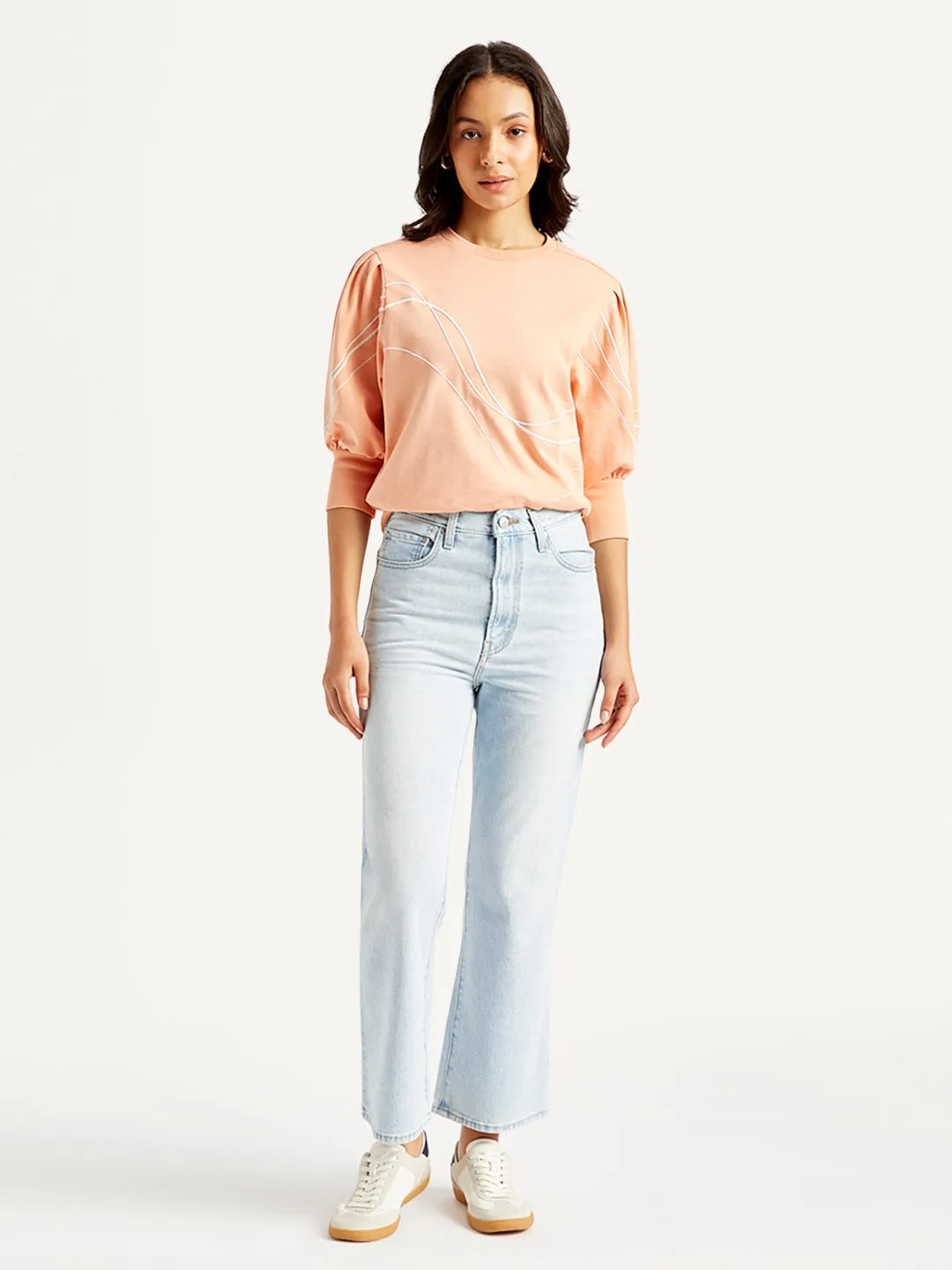 Women's Light Blue Bootcut Fit High Rise Jeans