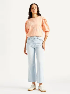 Women's Light Blue Bootcut Fit High Rise Jeans