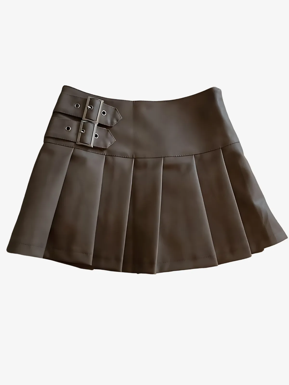 WOMEN'S PLEATED LEATHER SKIRT