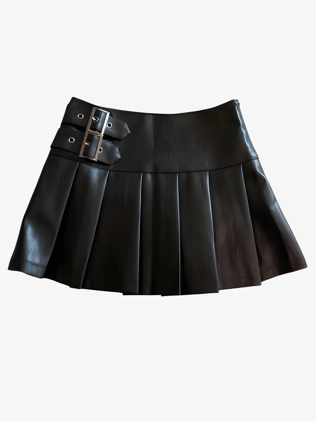 WOMEN'S PLEATED LEATHER SKIRT