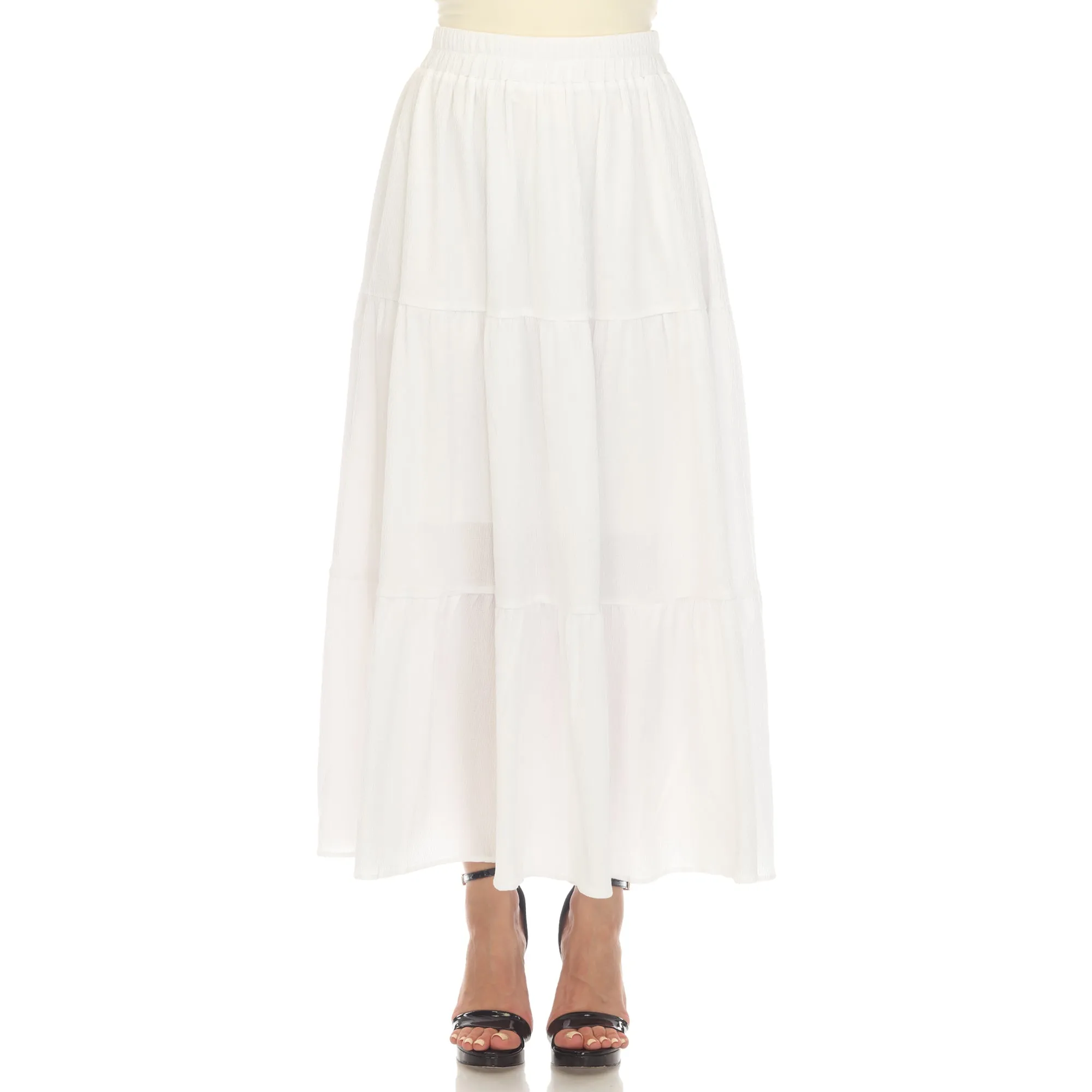 Women's Pleated Tiered Maxi Skirt