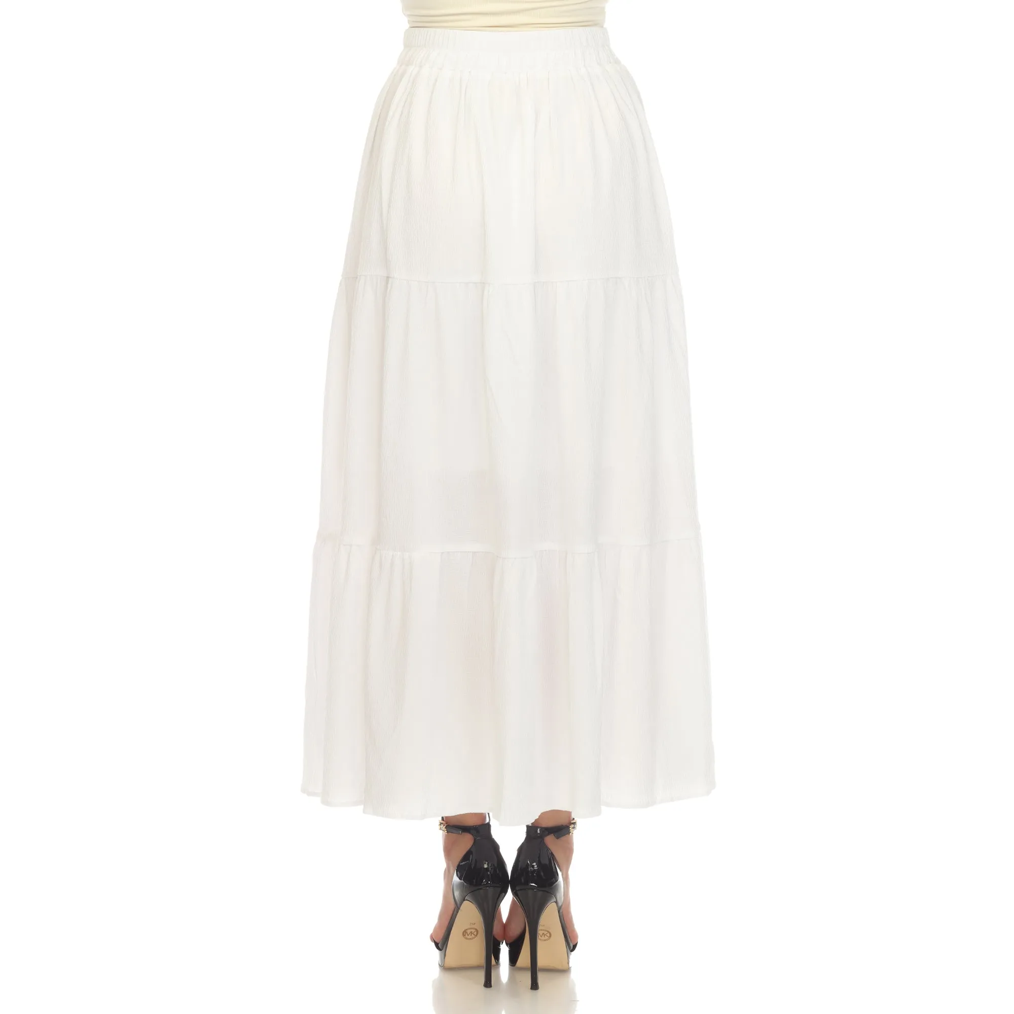 Women's Pleated Tiered Maxi Skirt