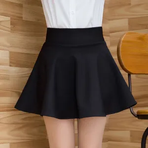 Women's Plus Size Basic Versatile Stretchy Flared Casual Mini Skater Skirt Kawaii Harajuku Korean Style Tennis Skirts