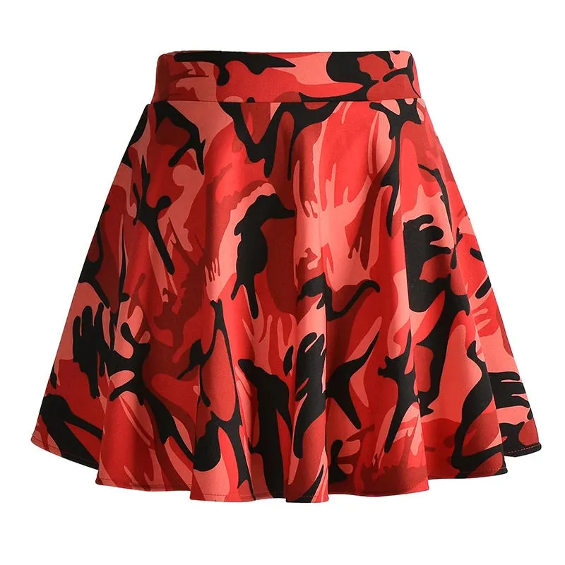 Women's Plus Size Basic Versatile Stretchy Flared Casual Mini Skater Skirt Kawaii Harajuku Korean Style Tennis Skirts