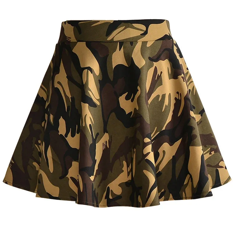 Women's Plus Size Basic Versatile Stretchy Flared Casual Mini Skater Skirt Kawaii Harajuku Korean Style Tennis Skirts
