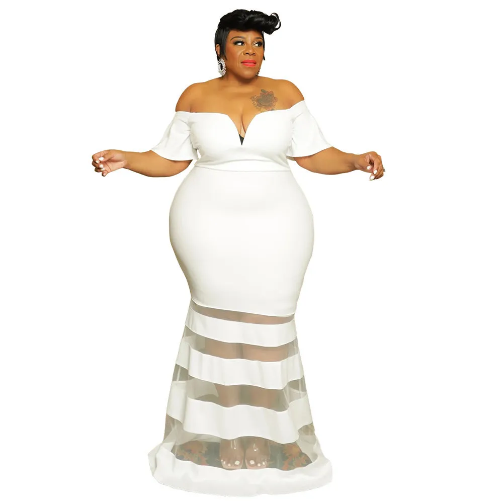 Women’s Plus Size Bodycon Fit Bell Sleeve Dress