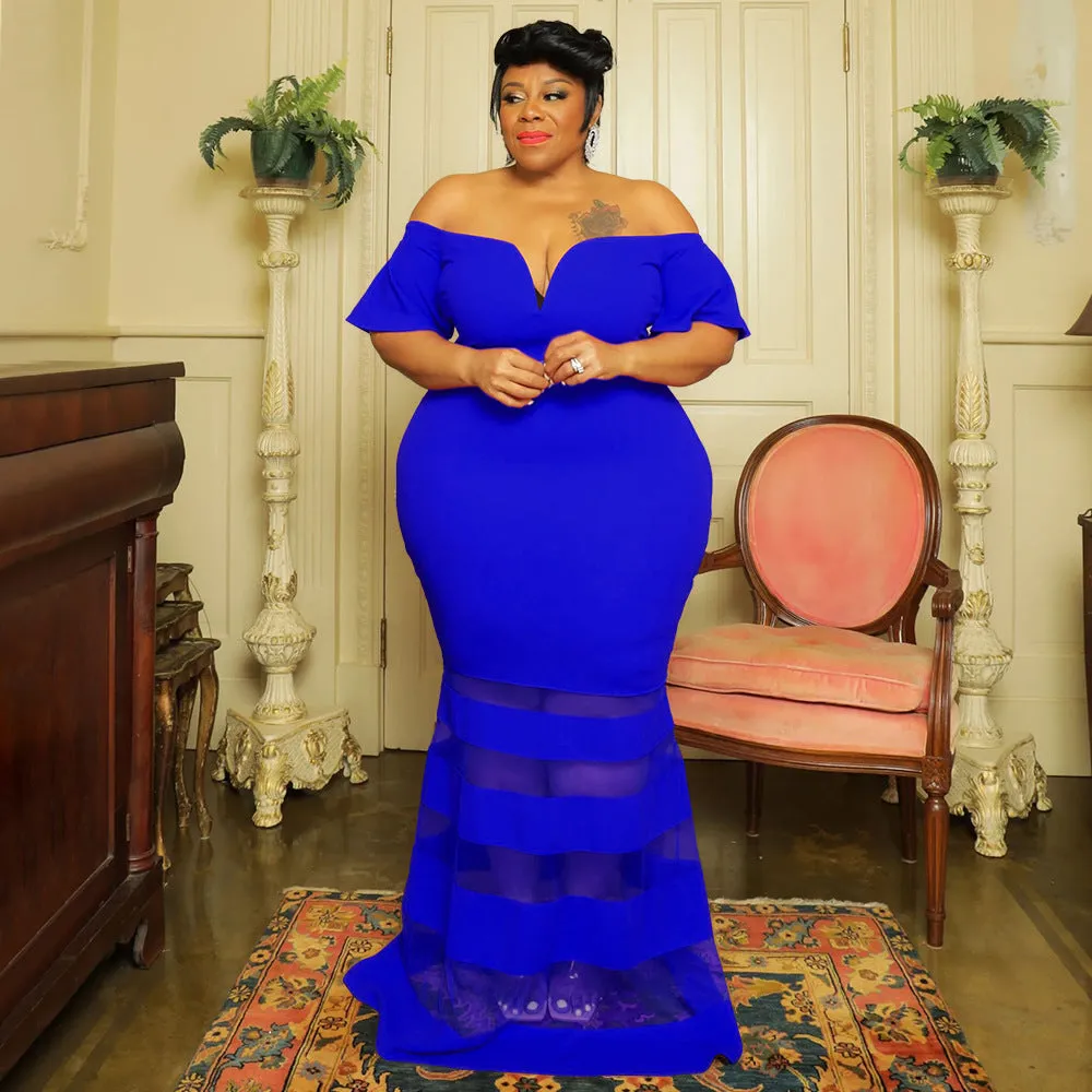 Women’s Plus Size Bodycon Fit Bell Sleeve Dress