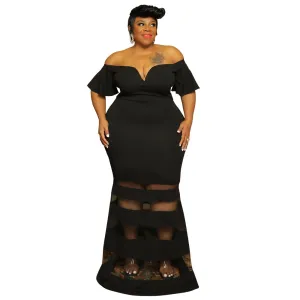 Women’s Plus Size Bodycon Fit Bell Sleeve Dress