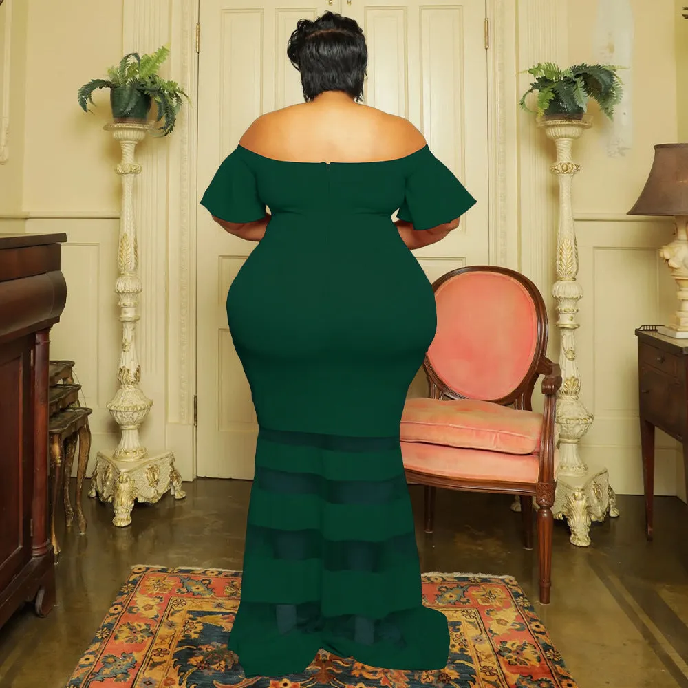 Women’s Plus Size Bodycon Fit Bell Sleeve Dress