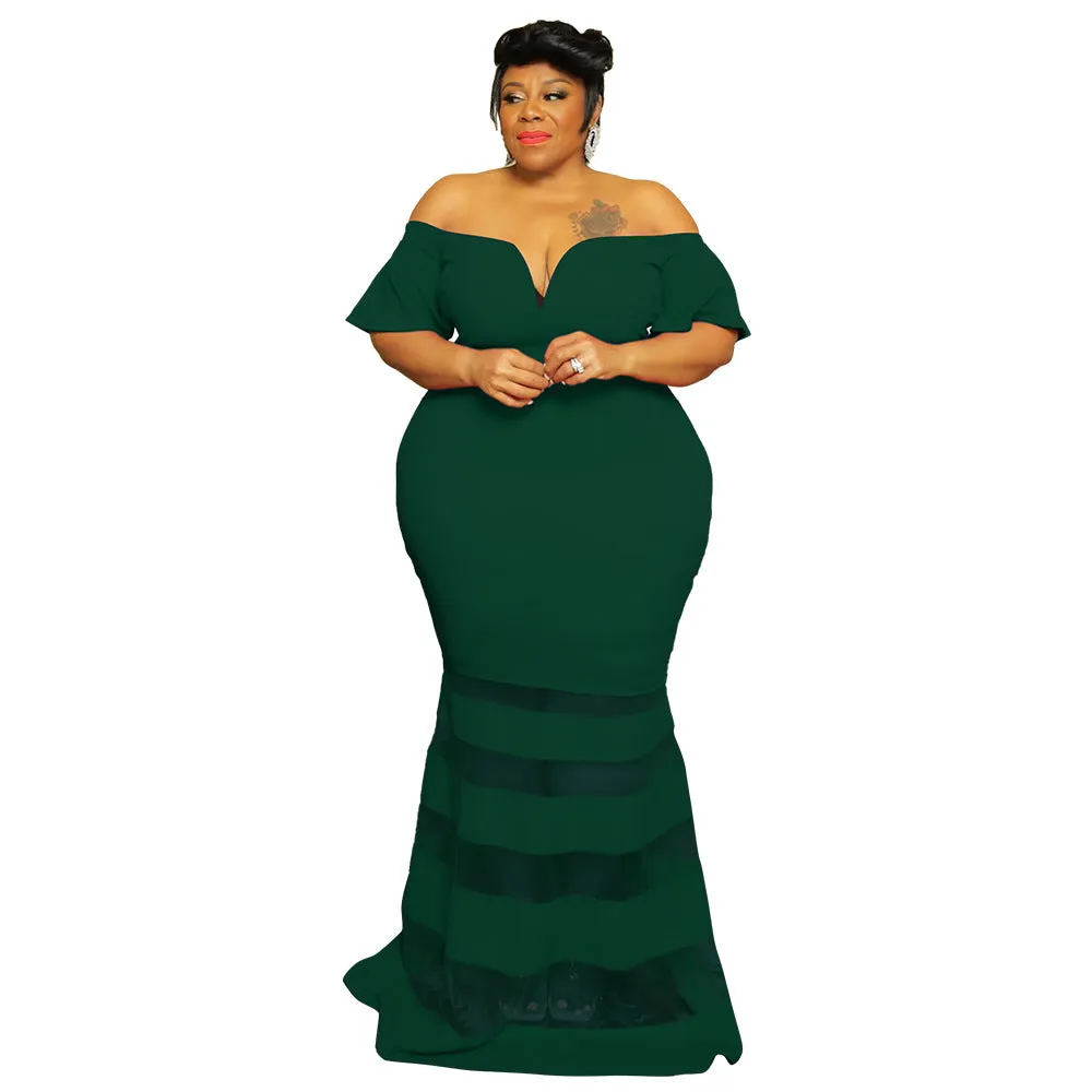 Women’s Plus Size Bodycon Fit Bell Sleeve Dress