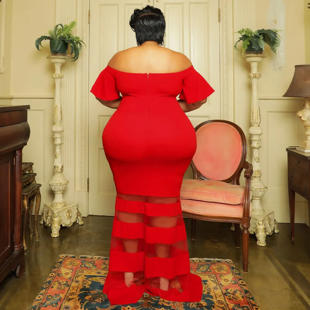 Women’s Plus Size Bodycon Fit Bell Sleeve Dress