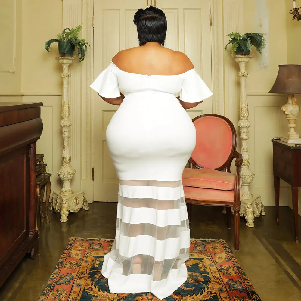 Women’s Plus Size Bodycon Fit Bell Sleeve Dress