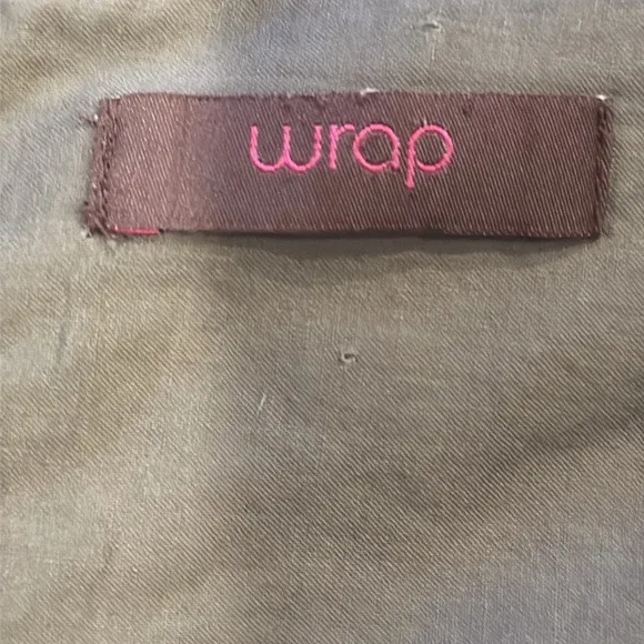 Wrap London Olive Washable Linen Drop Waist Pleated Detail Midi Skirt Size 12