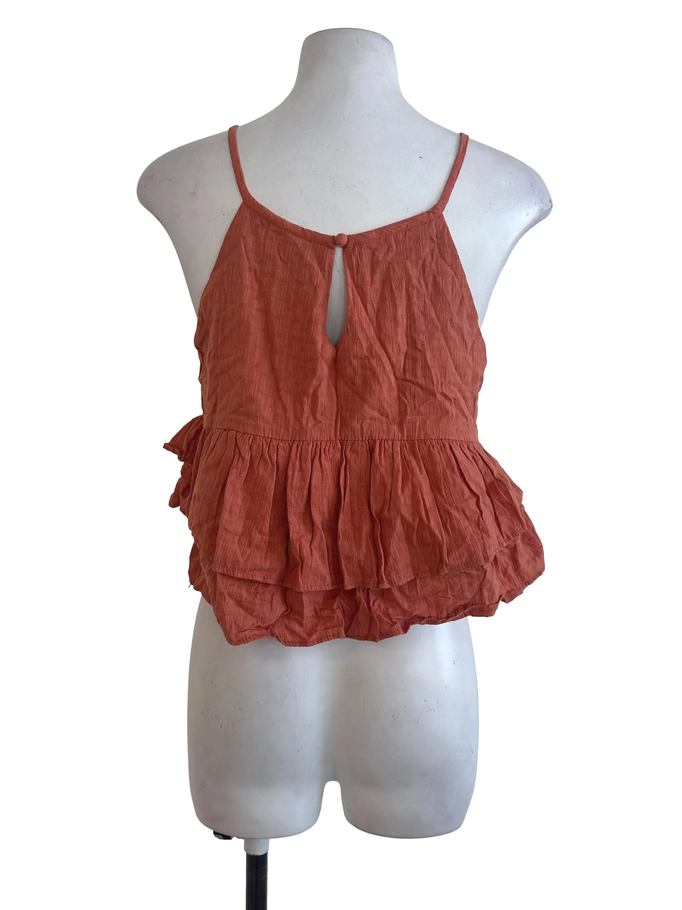 Yam Orange Sleeveless Peplum Top