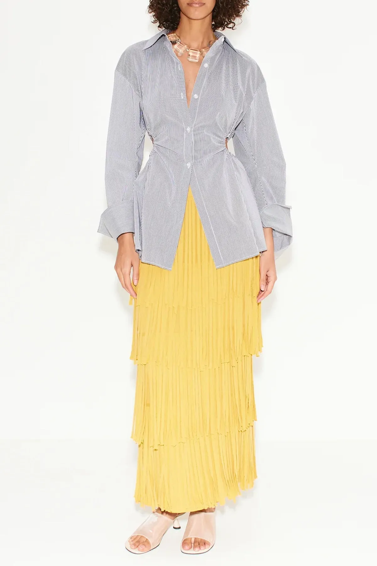 Za Za Knit Fringe Skirt in Butter
