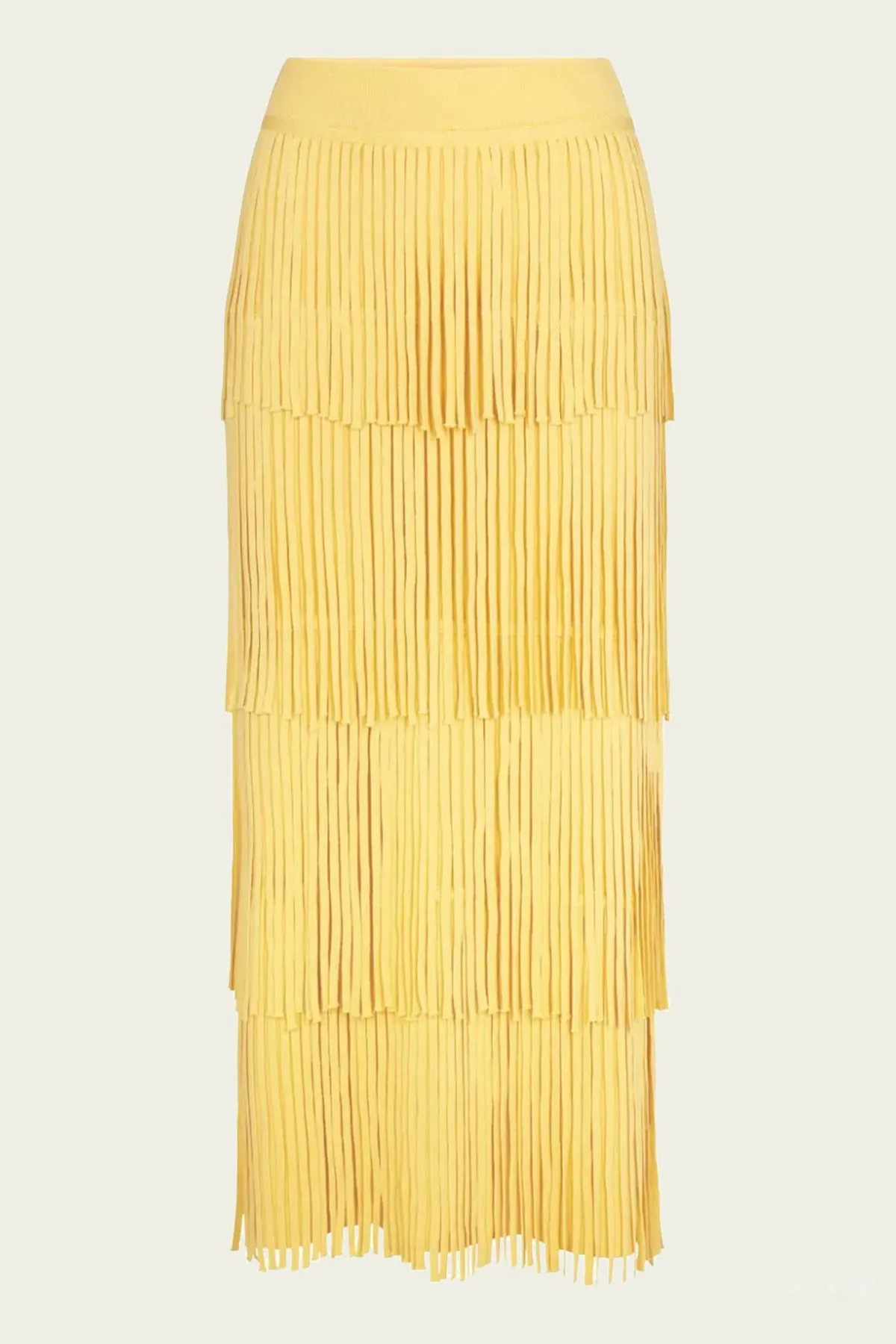Za Za Knit Fringe Skirt in Butter
